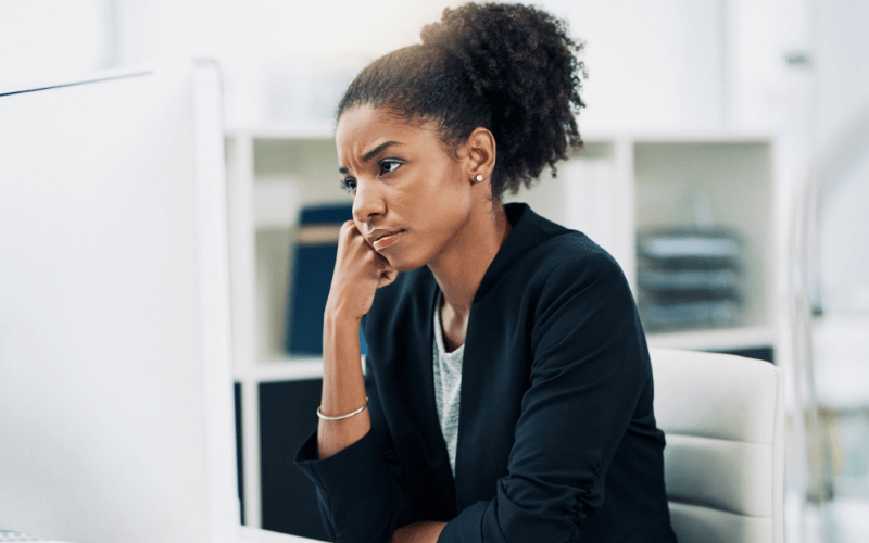 Frustrated internet user experiencing QoE degradation on their network