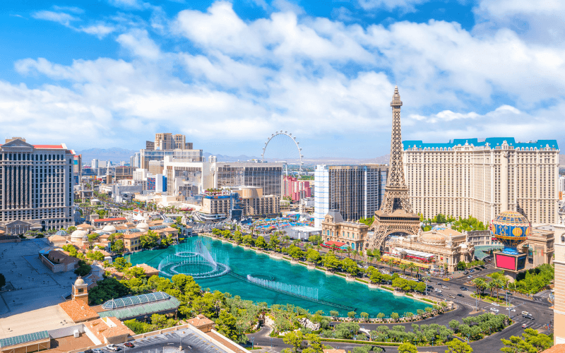 Aerial view of Las Vegas during the daytime