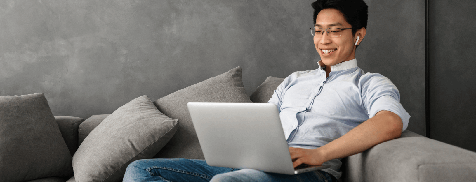 Man working with laptop