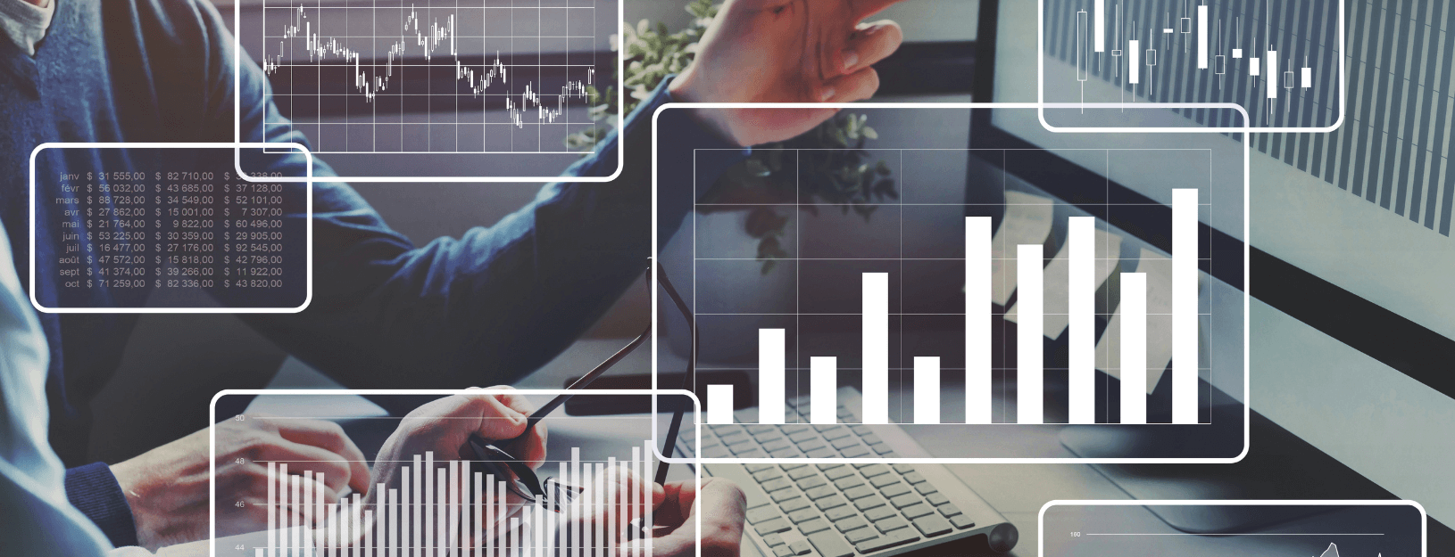 Image of data, charts, and graphs