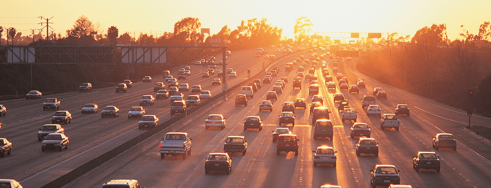 Traffic moving on a busy highway