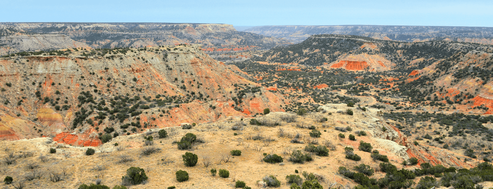 Panoramic view of Palo Duro Canyon in the Texas Panhandle.