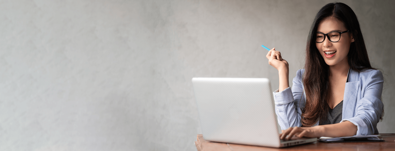Woman working on laptop