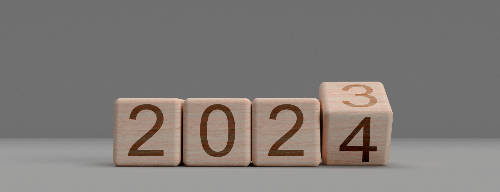 An image representing 2023 turning into 2024.