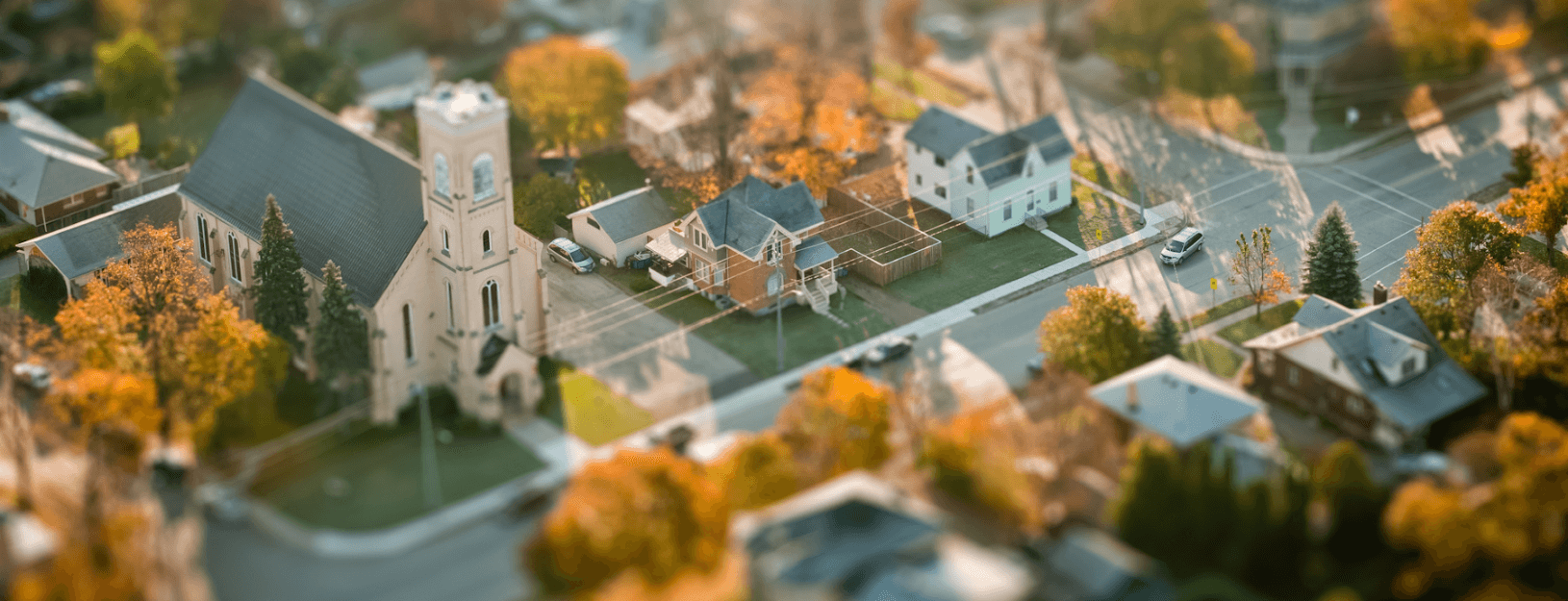 Picture of rural town from above