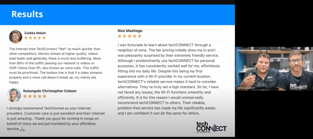 Screenshot from techCONNECT webinar on low latency