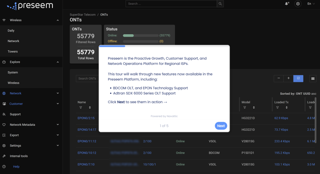 Screenshot of Preseem product tour