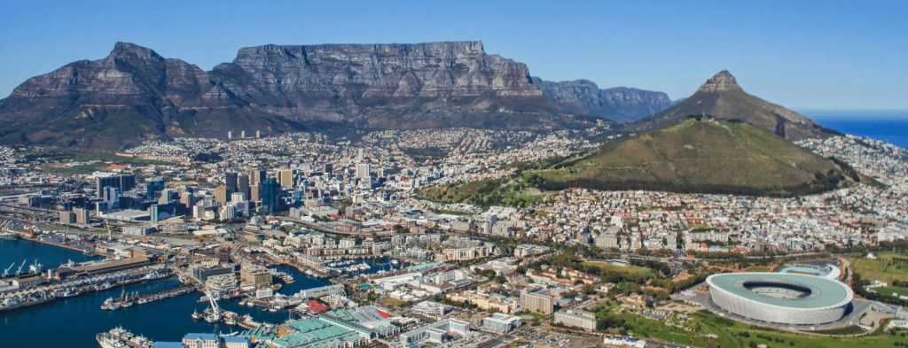 Aerial view of Cape Town, South Africa, host city for Africa Tech 2025
