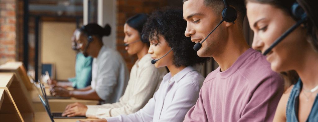 Image of a customer support team working together